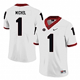 Georgia Bulldogs 1 Sony Michel White Nike College Football Jersey Dzhi,baseball caps,new era cap wholesale,wholesale hats